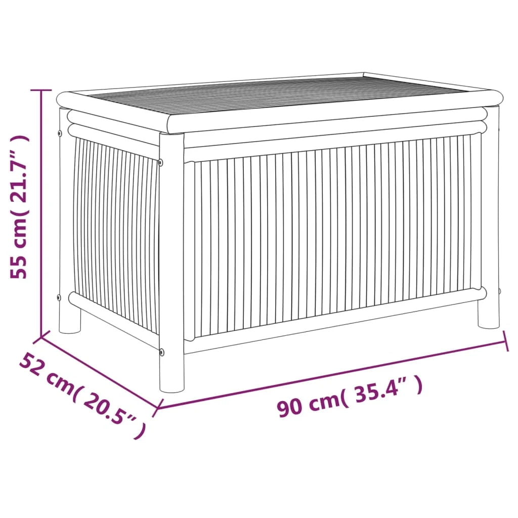 Contenitore/box da giardino 90 x 52 x 55 cm bambù 02_0013055