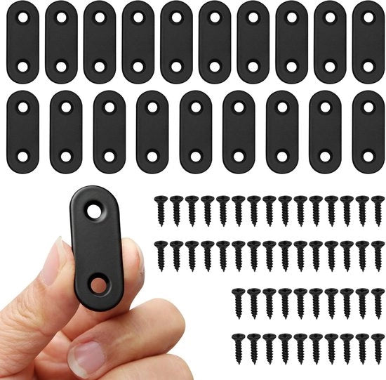 Supporti per mobili - acciaio inox - 20 pezzi - nero
