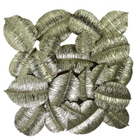 Pannello Decorativo da Parete Foglie 88,9x7,6x85,7 cm in Metallo Oro