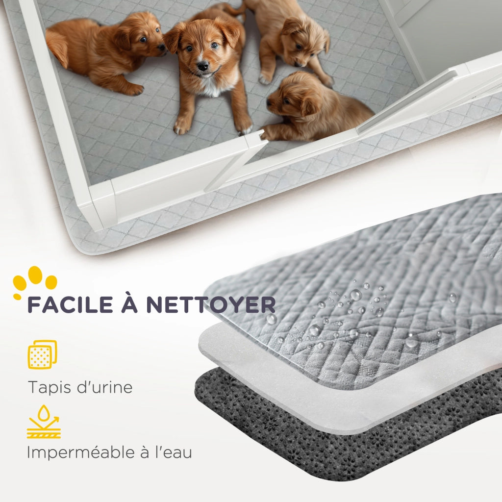 Box parto per cani e cuccioli ¨C zephmum ¨C bianco 166x80x50 cm