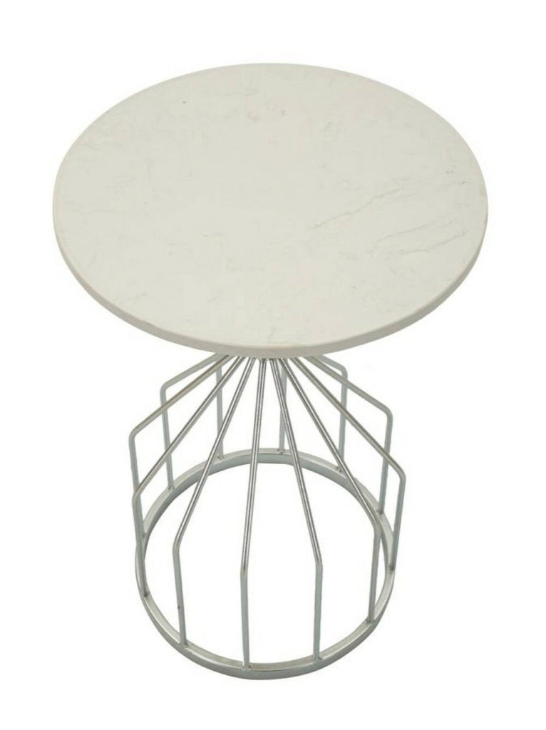 Tavolino da salotto Calepio, Tavolo basso da caffè, Portariviste per divano, Ripiano da soggiorno, 38x38 h58 cm, Argento