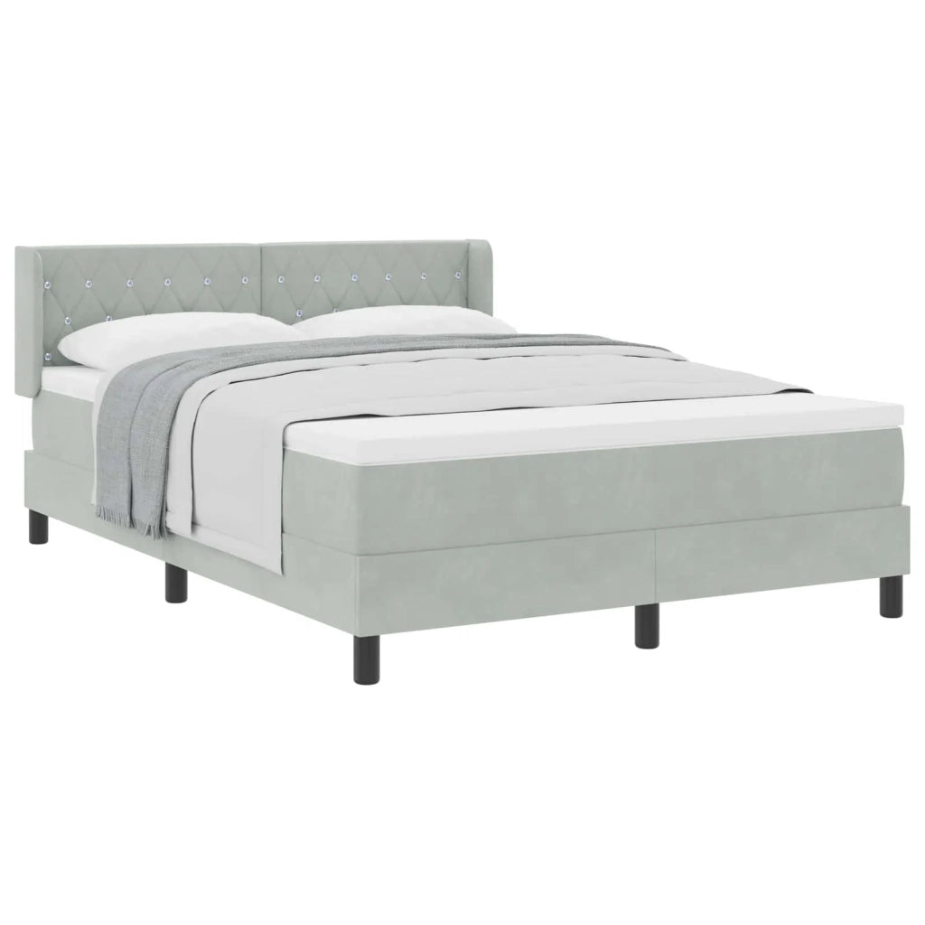 Letto a molle Grigio chiaro 200 x 160 cm Poliestere