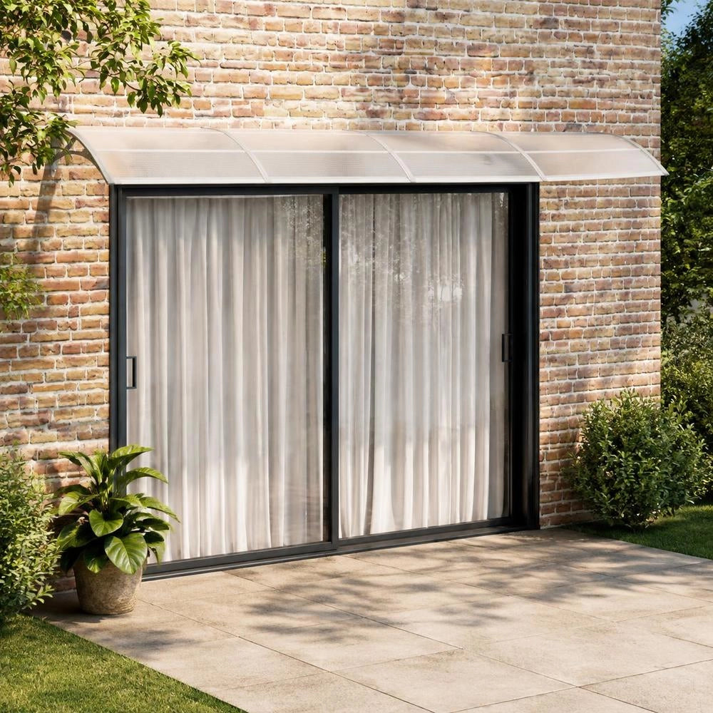 Door Canopy, Grey, 400 X 100 Cm, Polycarbonate