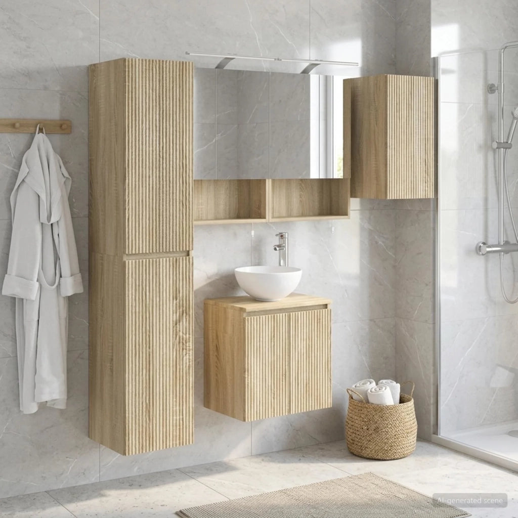 Set di Armadi da Bagno 5 pcs Rovere Sonoma 50 x 14,5 x 70 cm 3407297