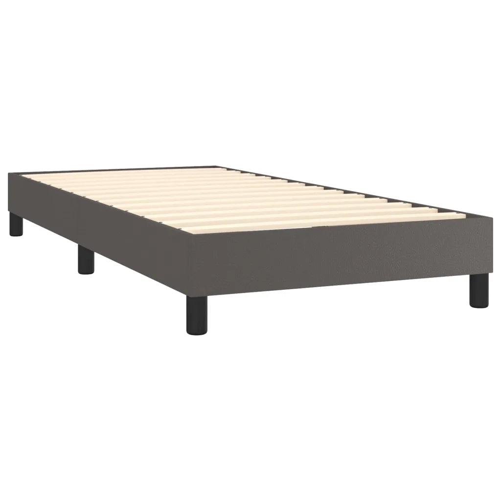 Giroletto Molle con Materasso e LED-Struttura Letto Grigio 80x200cm Similpelle 612088