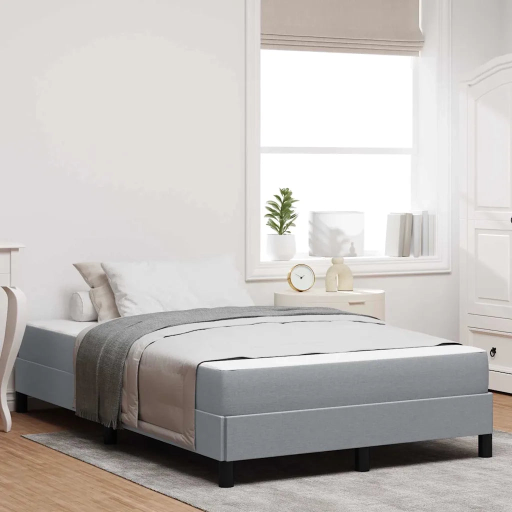 Letto a molle con materasso Grigio chiaro 120 x 190 cm Tessuto
