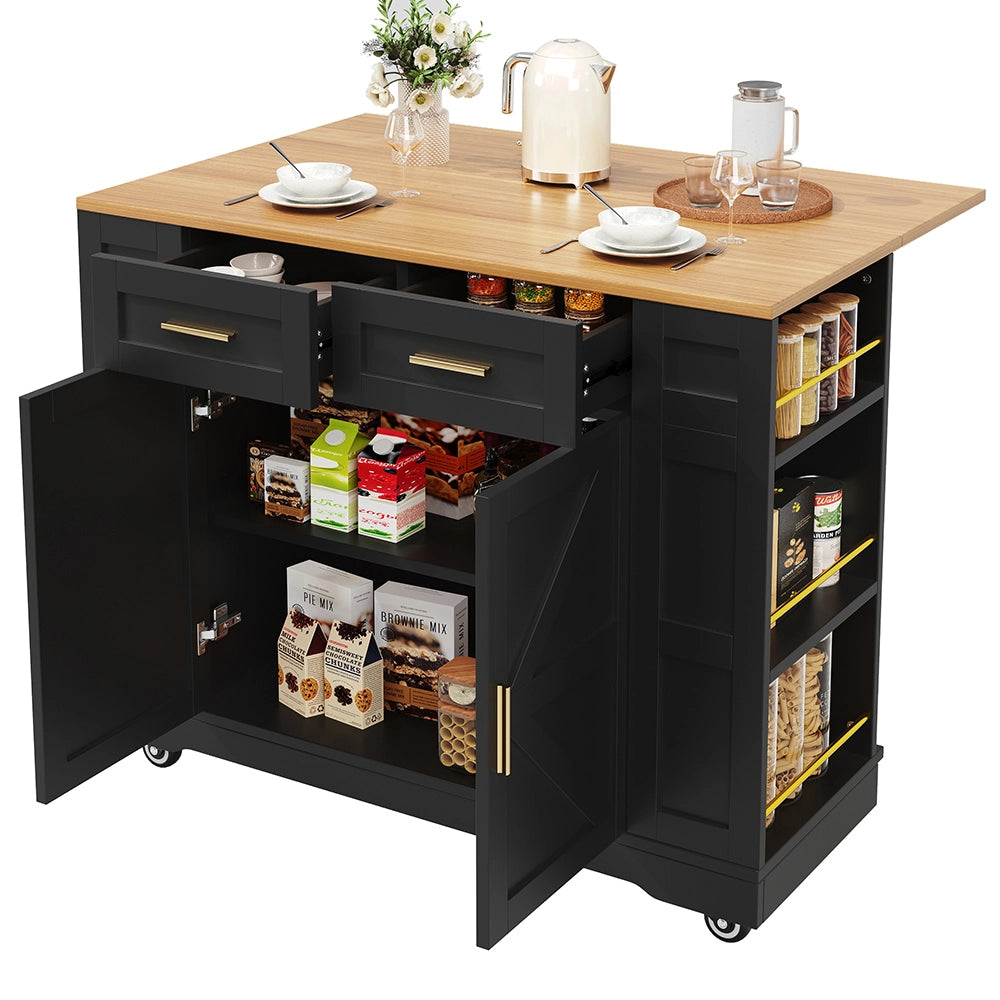 Isola cucina - Xylo - tavolo estensibile venatura legno nero