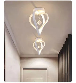 LAMPADA DA SOFFITTO CORRIDOIO DISEGN MODERNO CON CRISTALLO 22w 1760lumen ip20 LUCE CALDA 3000K