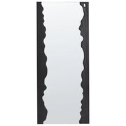 Specchio da parete nero con cornice in legno di Paulownia, vetro 175 x 75 cm, pezzo decorativo irregolare montato a parete, stile moderno