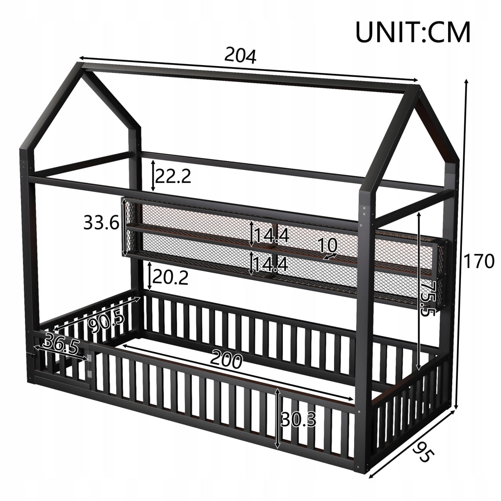 Letto a piattaforma con illuminazione LED - Xylo - 90x200 - Nero