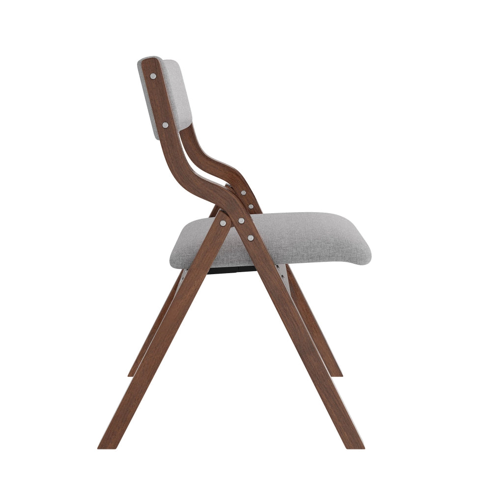 6 sedie pieghevoli da pranzo 55x49x81 cm in legno e lino grigio