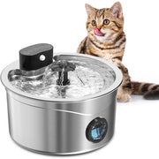 Fonte per gatti a batterie con sensore di movimento, fonte per gatti a batterie 4000 mAh, fonte per gatti in acciaio inossidabile 2,6L, fonte per gatti con filtro (acciaio inossidabile, 2,6)