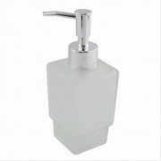 Trade Shop - Dispenser Ricambio Porta Sapone Liquido Vetro Satinato Cubico Bagno Accessori 87265 -