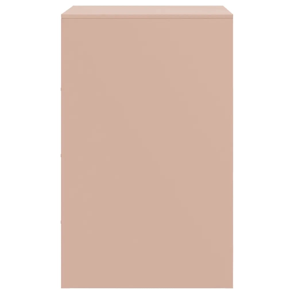 Comodini 2 pz-Set di 2 Tavolino da notte Rosa 34,5x39x62 cm in Acciaio 841514