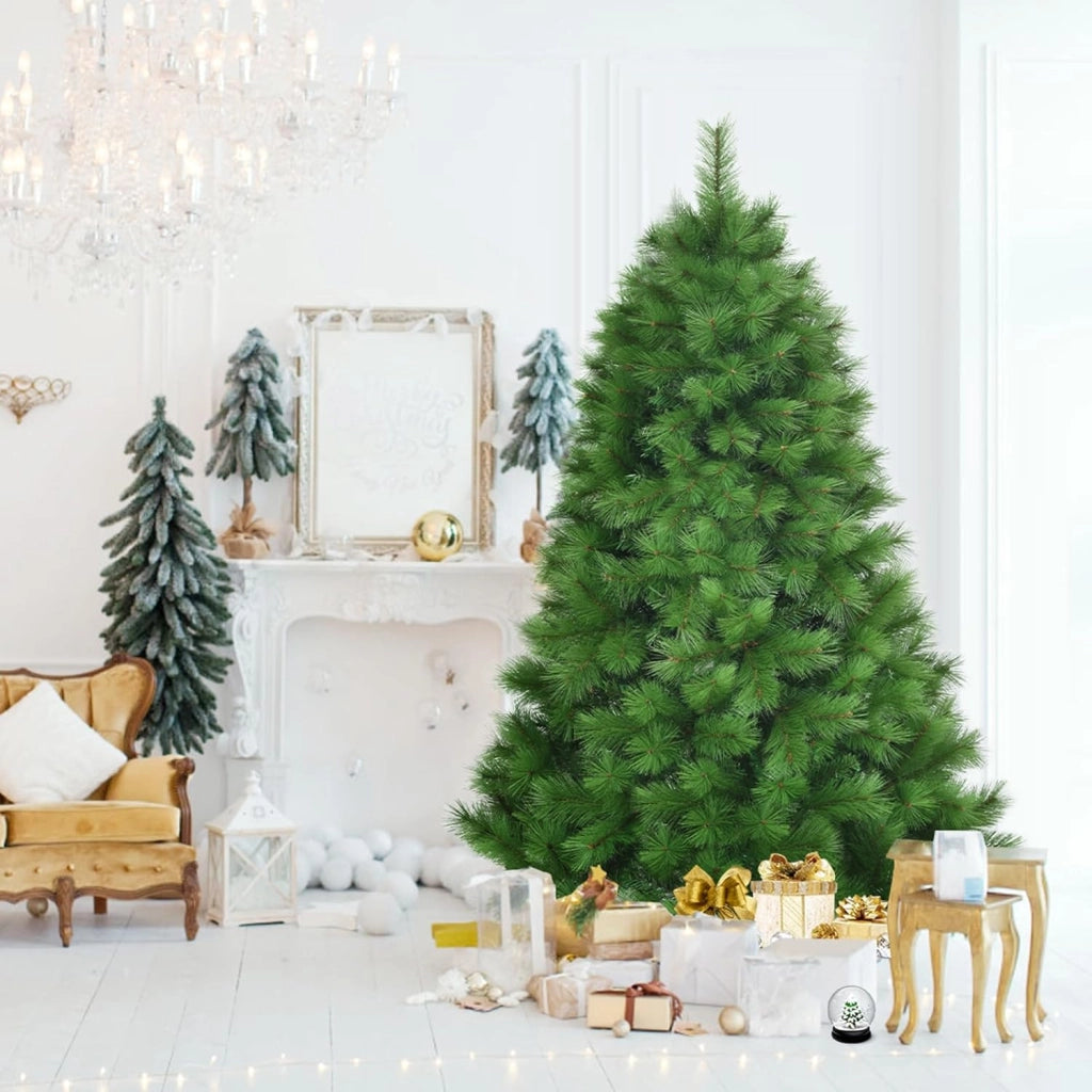 Albero di Natale Artificiale 180/210 CM, Albero di Natale con 586/808 Rami Folti e Base di Metallo, Ideale per Casa, Ufficio e Negozio, Verde (180 CM)