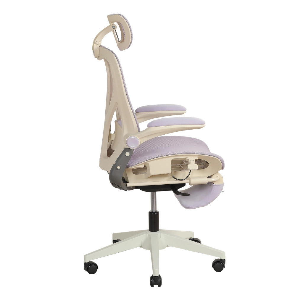 Sedia da ufficio ergonomica pieghevole in rete viola 62 x 48,5 x 129 cm