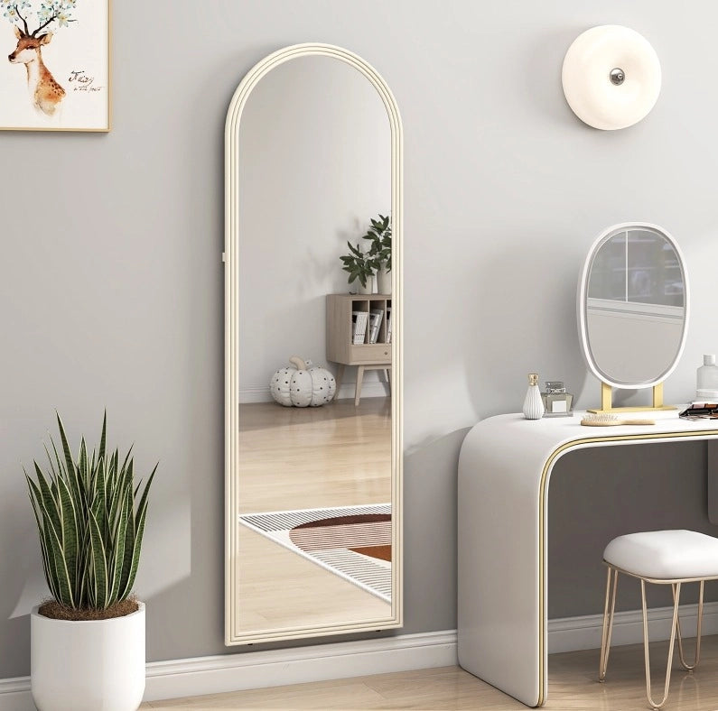 Specchio da terra ad arco bianco 50 x 160 cm