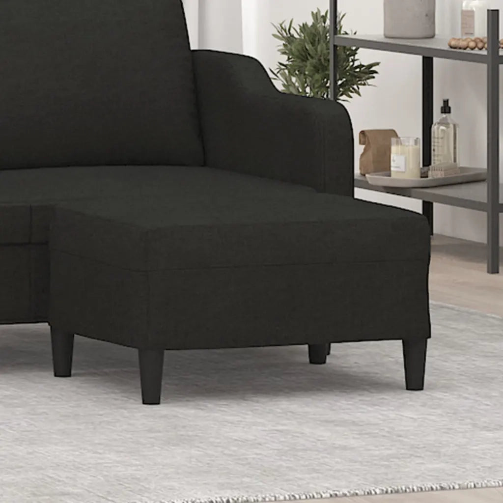Poggiapiedi Nero 70x55x41 cm in Tessuto 349307