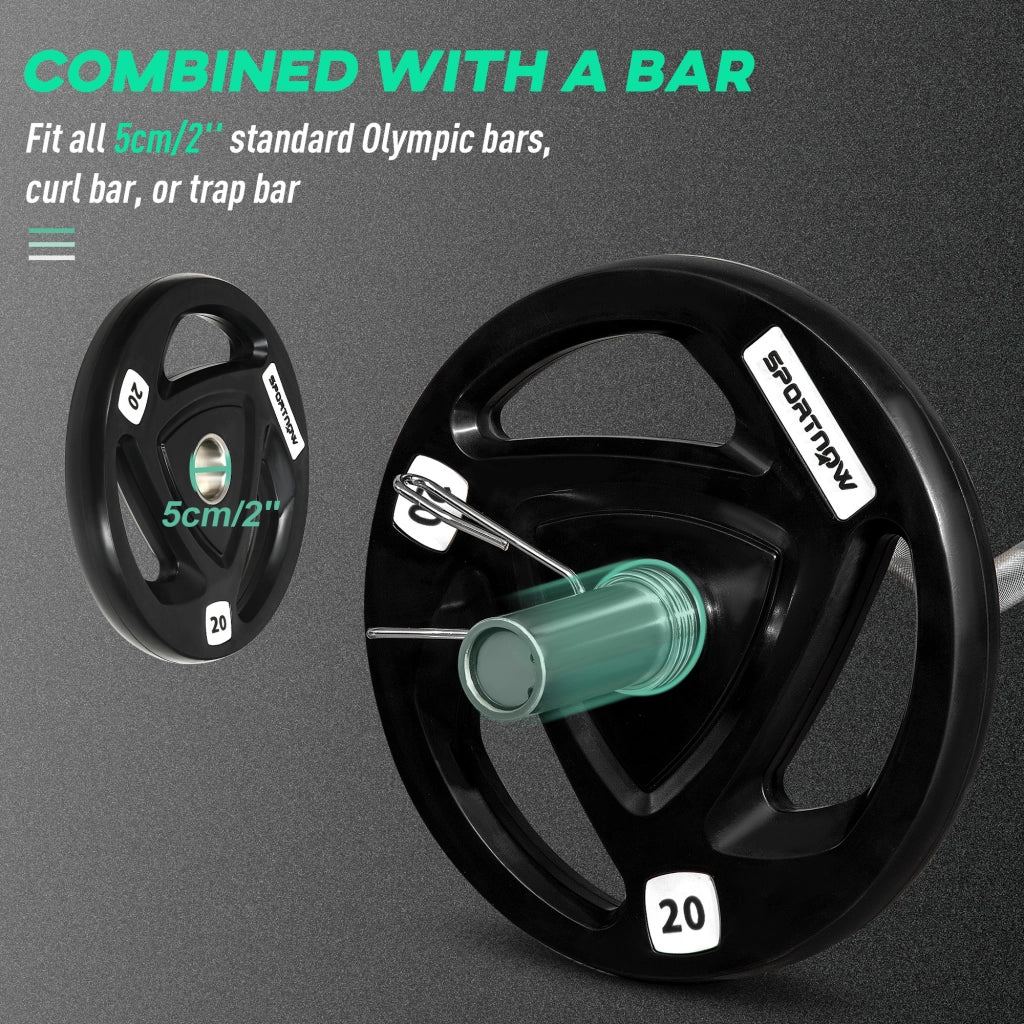 Easycomfort Set di 2 Dischi Pesi da 20kg in Acciaio con Rivestimento in Gomma per Bilanciere