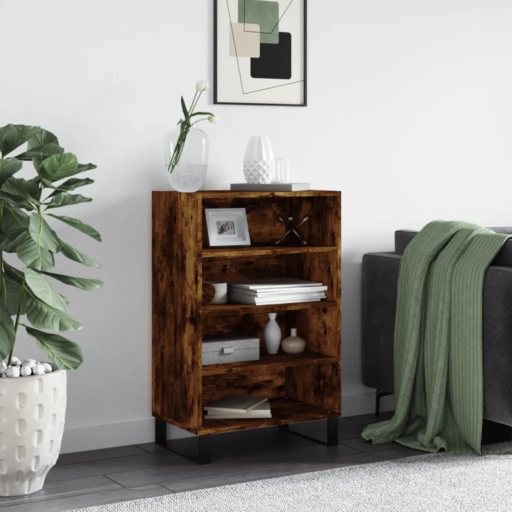 Credenza | Madia | Buffet da pranzo | Armadio da pranzo Rovere Fumo 57x35x90 cm in Legno Multistrato