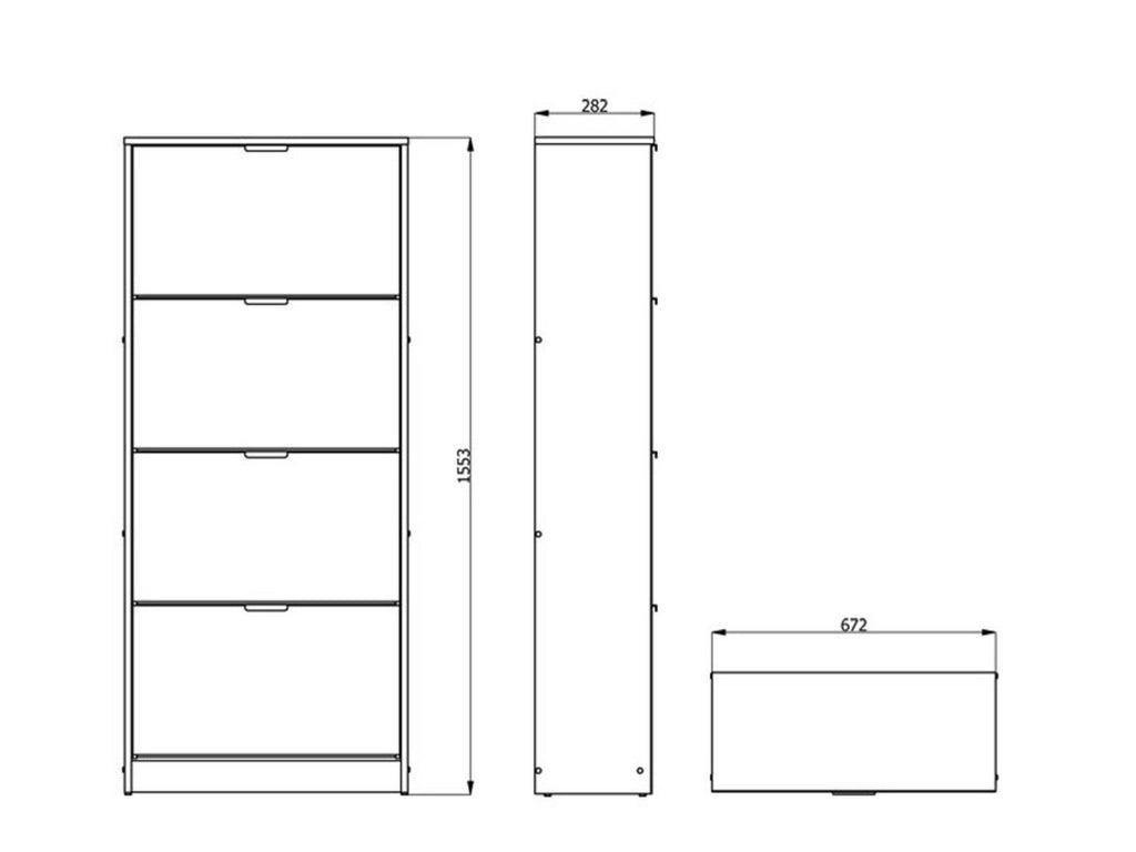 Mobile Portascarpe Pentone, Scarpiera 8 Ripiani, 67x28x155.5h cm Marrone Rovere