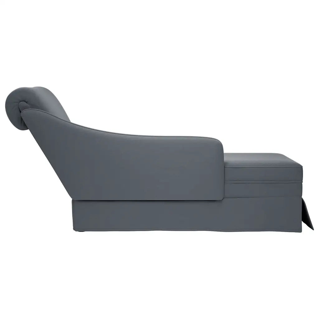 Sdraio con Capezzale e Bracciolo Destro in Velluto Grigio Scuro CFW5425881