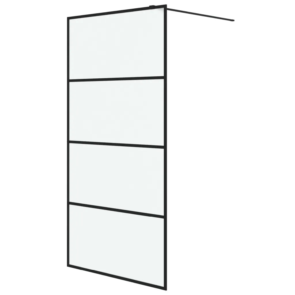 Parete Doccia Walk in Nera 100x195 cm Vetro Smerigliato ESG 152132