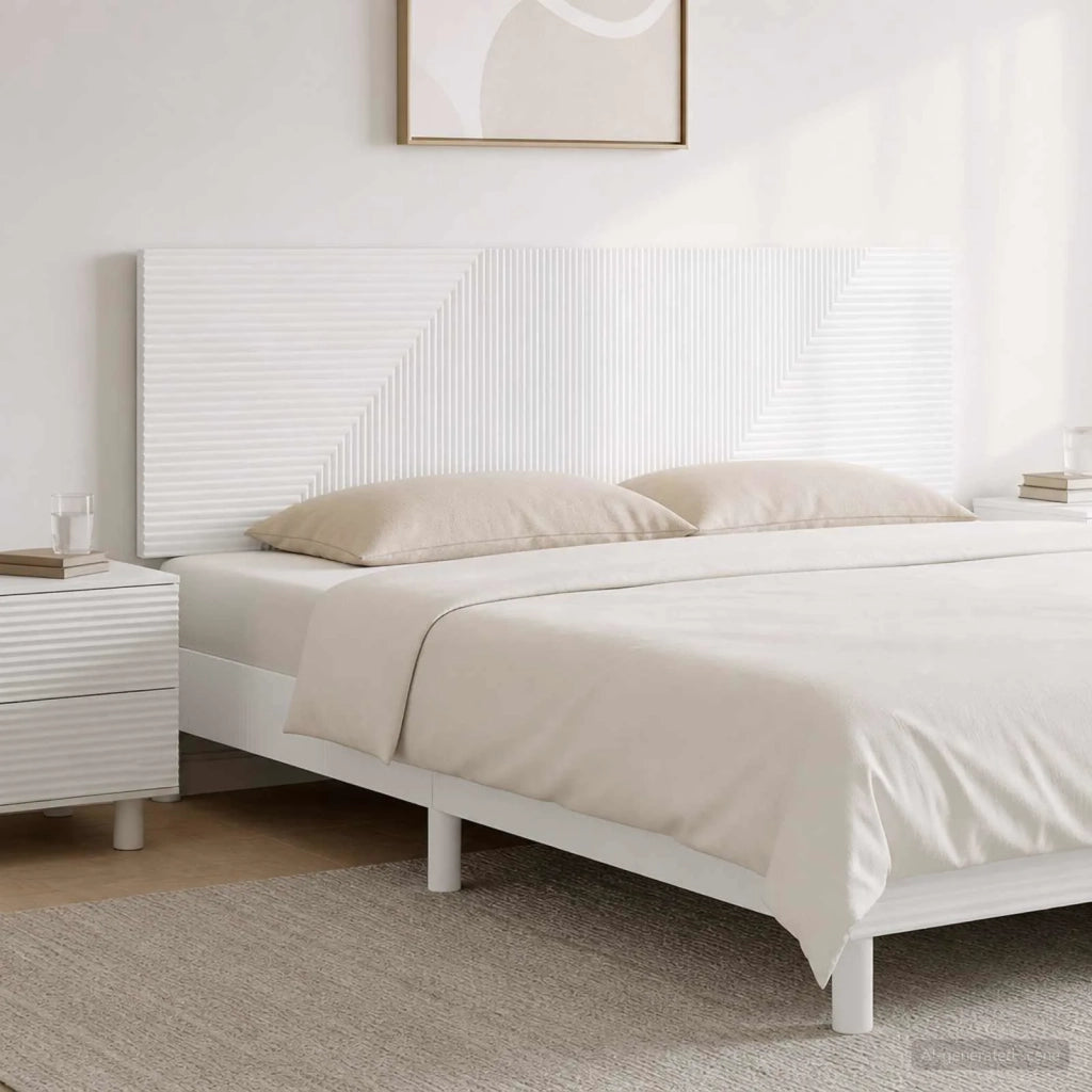 Testiera da Muro HAARLEM Bianco Lucido Legno ingegnerizzato 896929