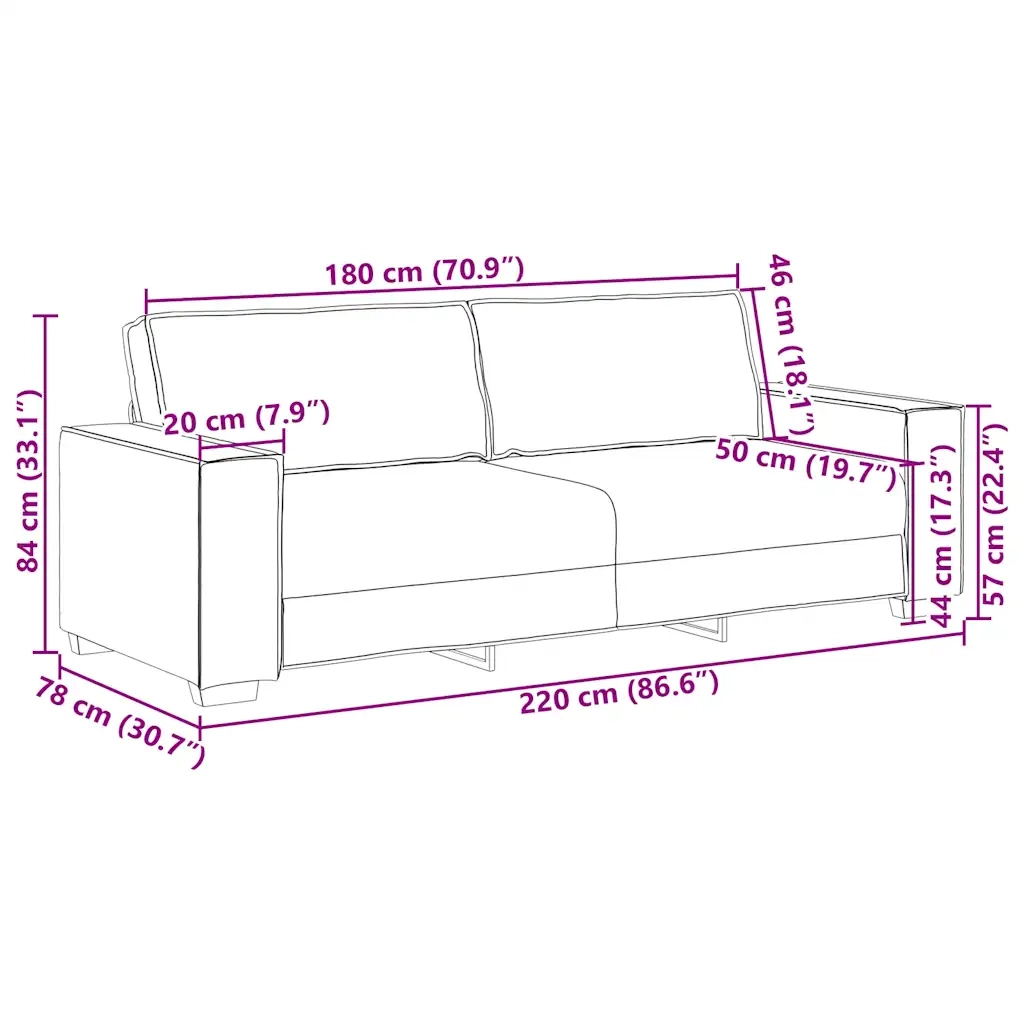 Divano a 3 Posti-Sofa 3 Posti Verde Scuro 180 cm in Velluto 874917