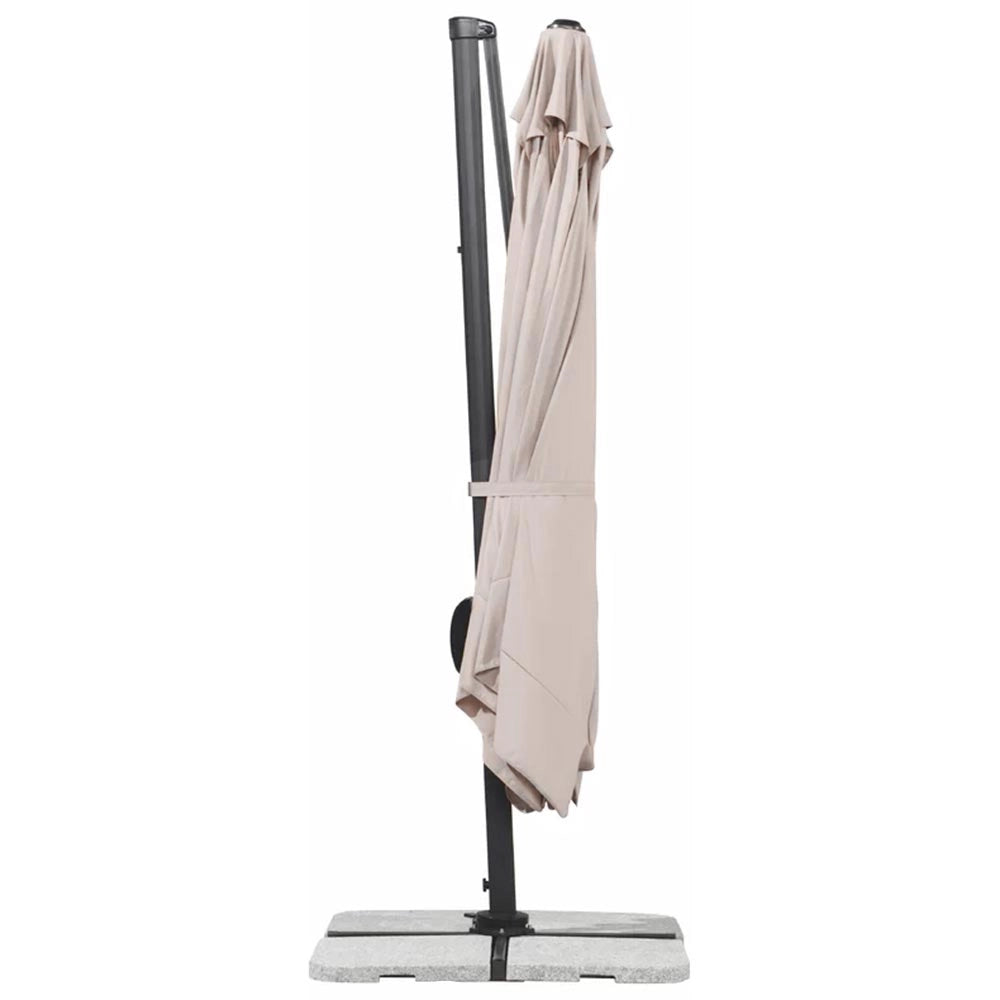 Ombrellone Giardino Decentrato Roma Flap 3x4 Alluminio Inclinabile Girevole Ecru