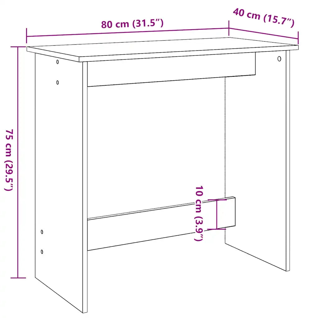 Scrivania Nera 80x40x75 cm in Legno Multistrato 860455
