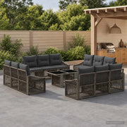 Set Divano da Giardino 13 pz Grigio e Grigio Scuro polyrattan 3437225