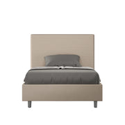 BS COM Letto una piazza e mezza contenitore imbottito 110x200 similpelle tortora
