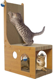 Sistema di Cattura per Gatti Multifunzionale con Asta da Cattura, Casa da Cattura e Piattaforma per Gatti fino a 4 kg - Legno Leggero