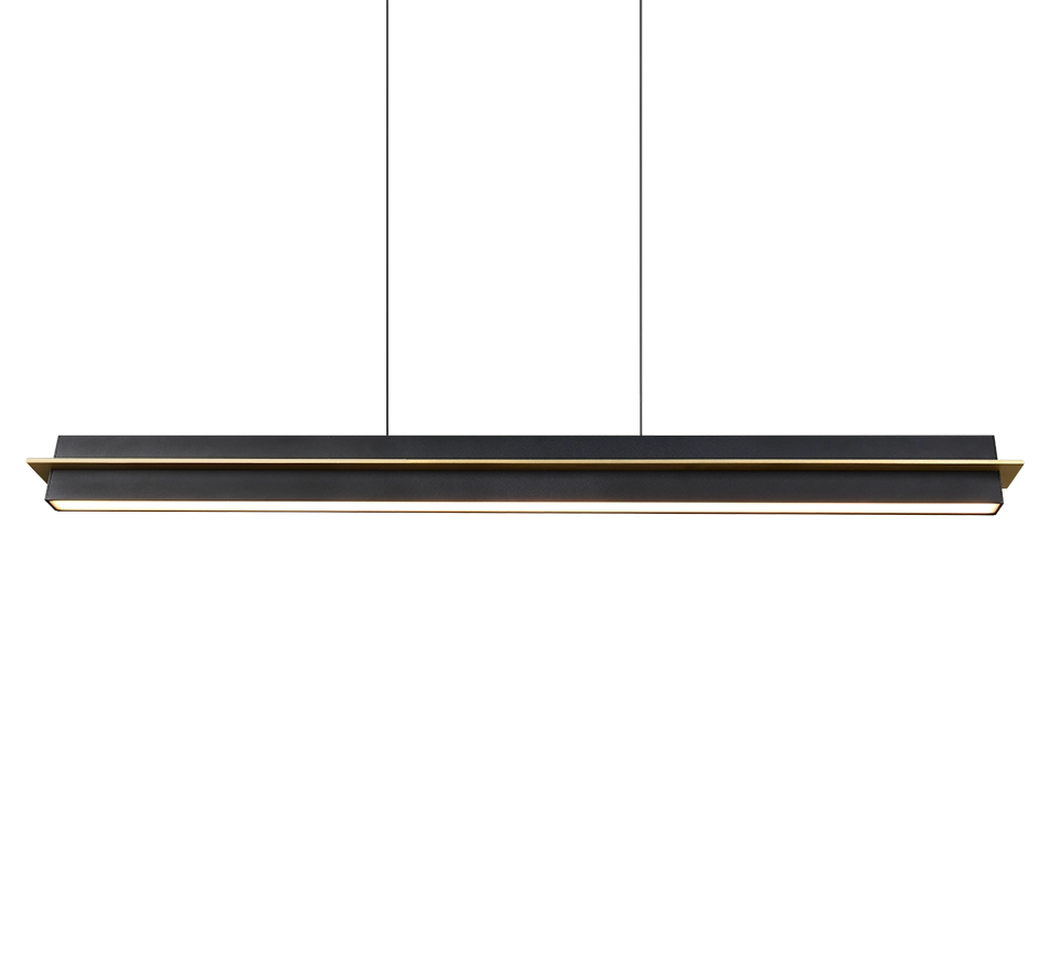 Lampada a sospensione LED, metallo, nero e oro, L 95 cm, Emerson