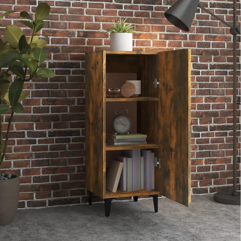 Credenza Rovere Fumo 34,5x34x90 cm in Legno Multistrato 817405