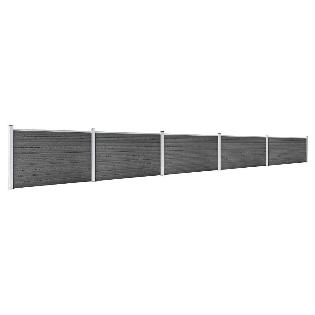 Set Pannelli di Recinzione in WPC 872x105 cm Nero 3070450