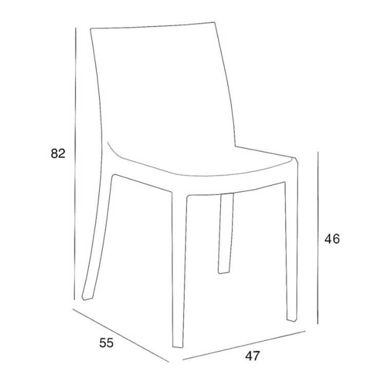 Sedia da Giardino in Polipropilene cm 55x47x82 - MATRIX