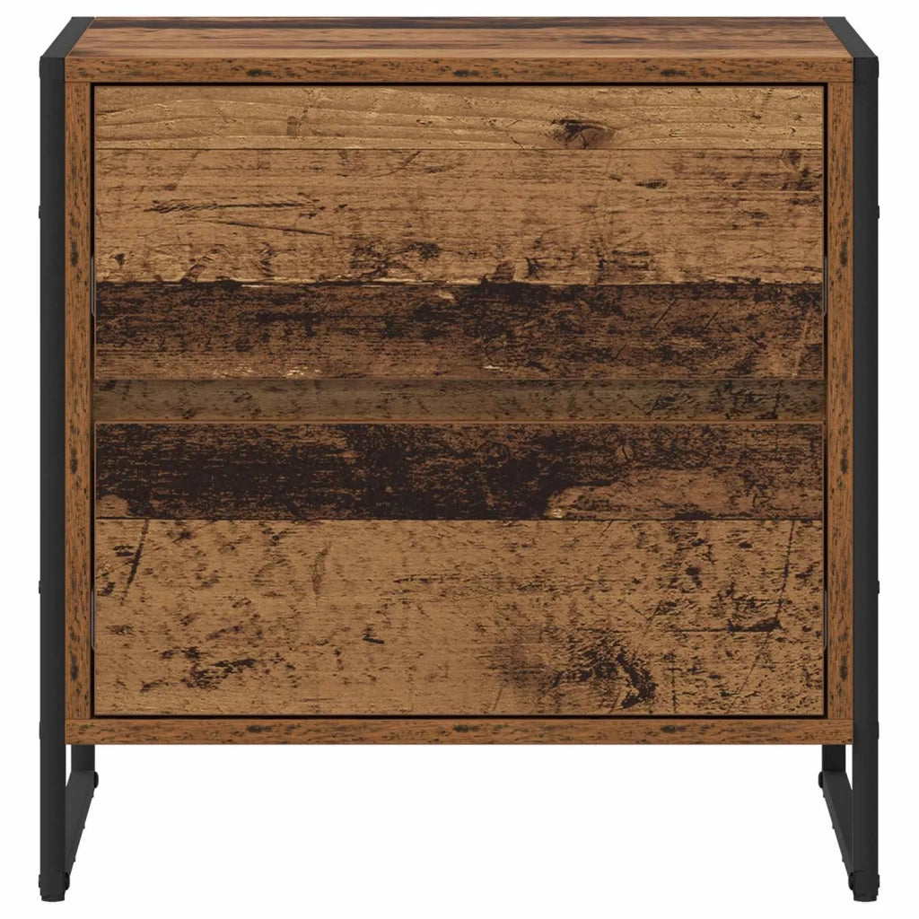 Comodino con cassetto 2 pz-Set di 2 Tavolino da notte Legno vecchio 50 x 39.5 x 50 cm