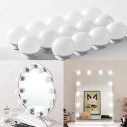 Set di Lampade a LED per Tavolo da Trucco - Stile Hollywood - 3 Colori - 10 Luci - Regolabile