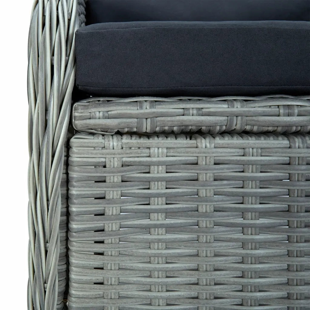 Set da Pranzo da Giardino 7 pz Grigio Chiaro in Polyrattan 3156807