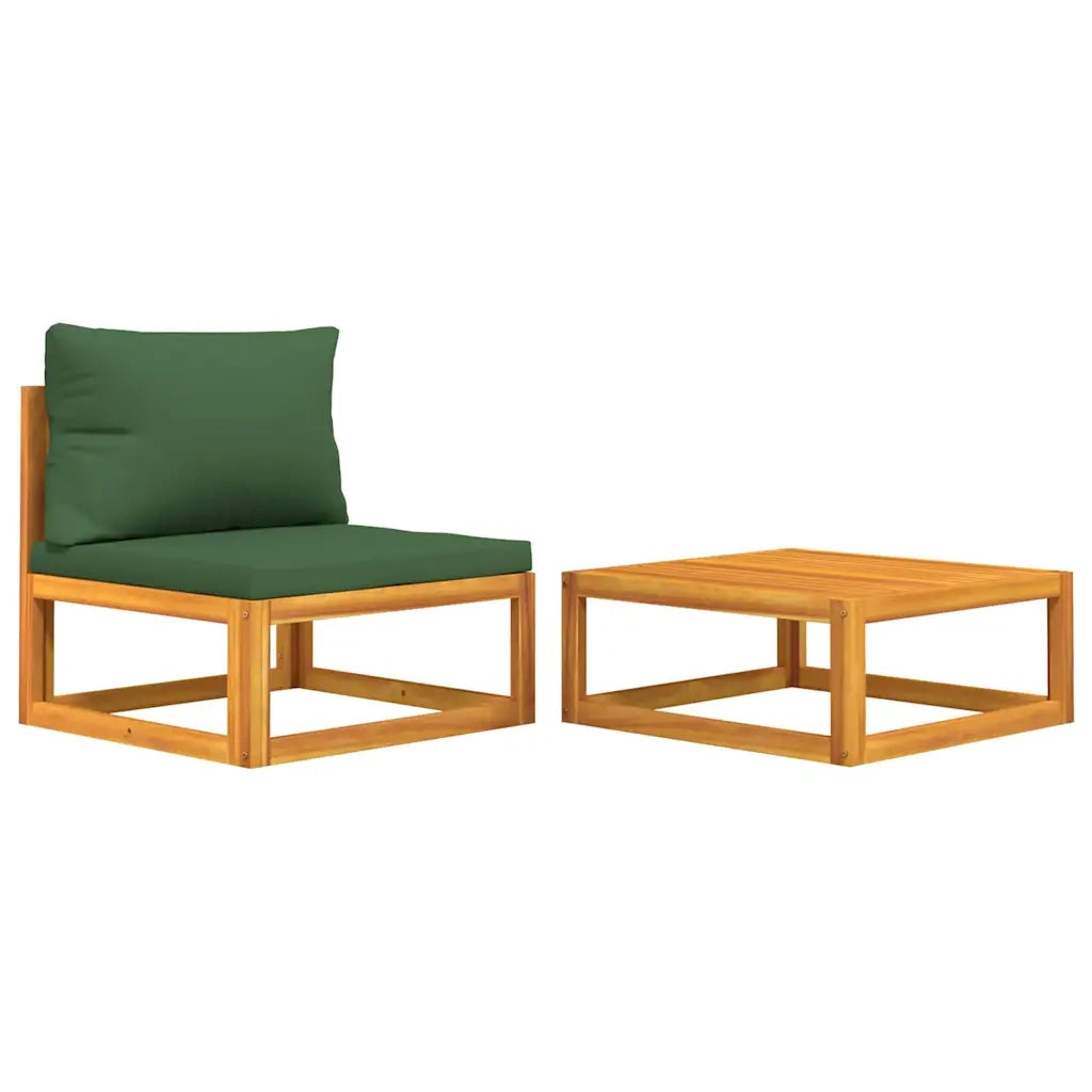 Salotto da Giardino-Set Divani da Giardino 2pz con Cuscini Legno Massello di Acacia 407829