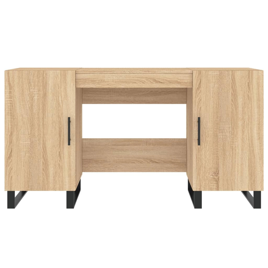 Scrivania tavolo postazione di lavoro mobile per computer studio rovere Sonoma 140 x 50 x 75 cm legno ingegnerizzato marrone 02_0023653