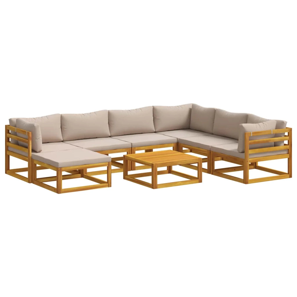 Set di divani 8 pz Naturale Legno di Acacia Massello 3417229