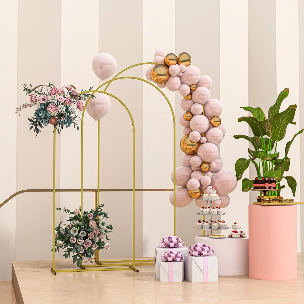 Arco per Matrimonio in Metallo Dorato ¨C Zephmum ¨C 2.2m, 2m, 1.8m