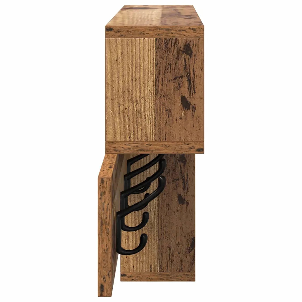 vidaXL Appendiabiti a muro Legno vecchio 100 x 12 x 43.5 cm