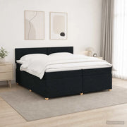 Letto box spring con materasso Nero 200 x 200 cm Tessuto 3452501