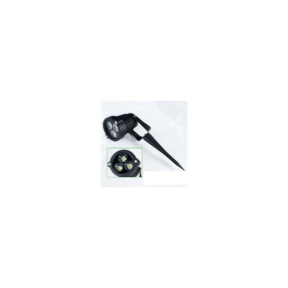 Trade Shop - Faretto Faro Led Da Giardino 3 4 5 W Watt Supporto Picchetto Luce Fredda Ip 65 - -bianco Freddo-3 Watt