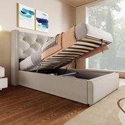 letto imbottito cotone grigio chiaro 90 x 200 cm