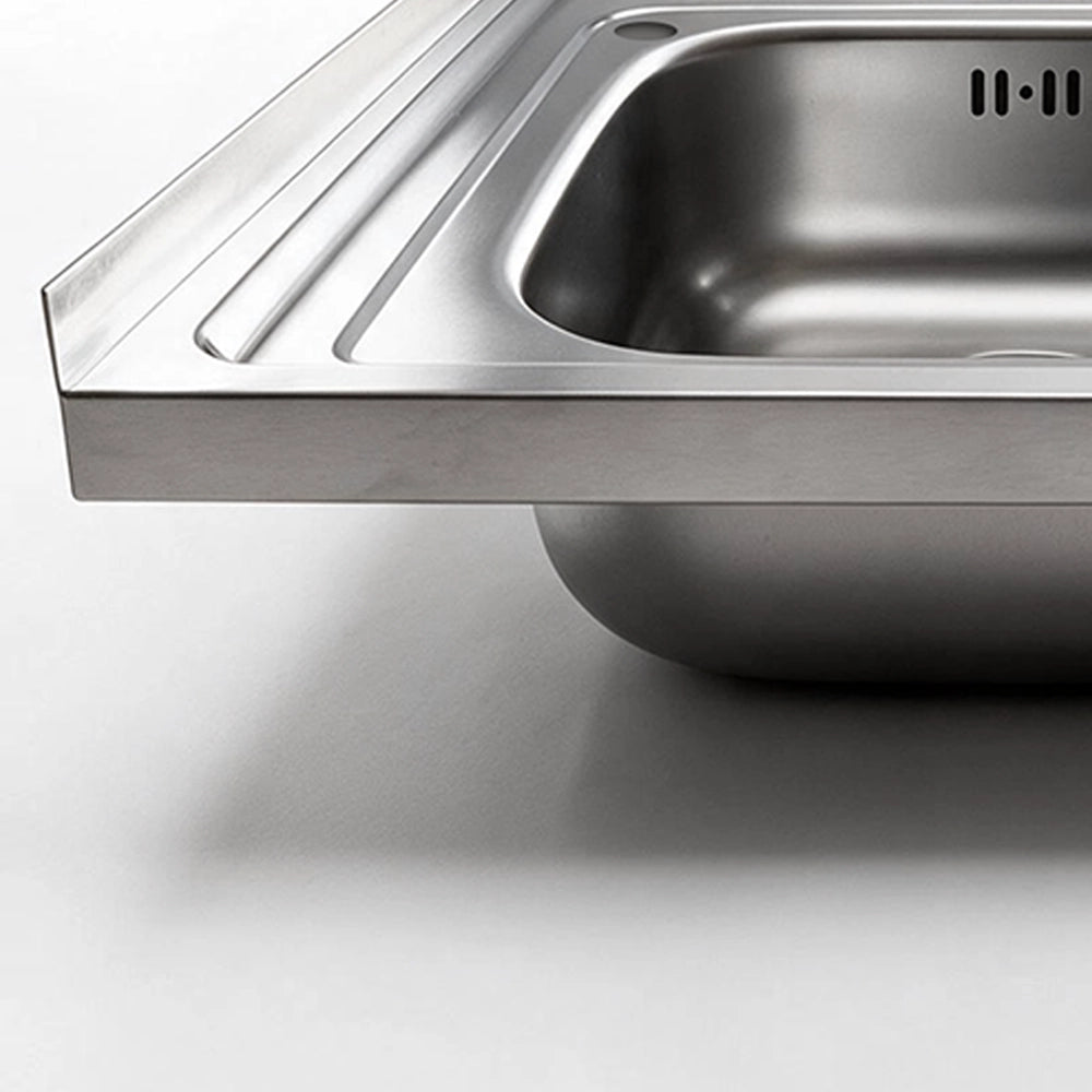 Lavello cucina acciaio appoggio 80x50 cm due vasche N214